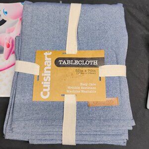 Cuisinart Jean Tablecloth 52x70 Easy Clean Wrinkle Resistant Outdoor Camp Dinner